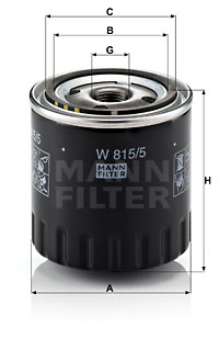 Filtre à huile MANN-FILTER W 815/5