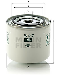 Filtre à huile MANN-FILTER W 917