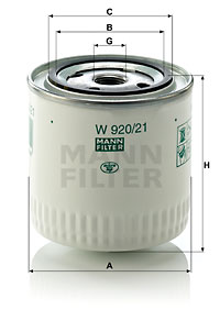 Filtre à huile MANN-FILTER W 920/21