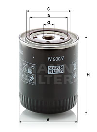 Filtre à huile MANN-FILTER W 930/7