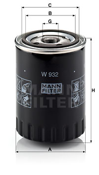 Filtre à huile MANN-FILTER W 932