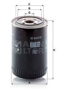 Filtre à huile MANN-FILTER W 940/18