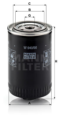 Filtre à huile MANN-FILTER W 940/66