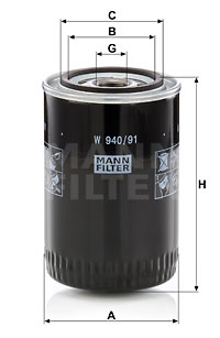 Filtre à huile MANN-FILTER W 940/91
