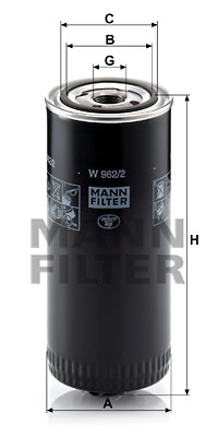 Filtre à huile MANN-FILTER W 962/2