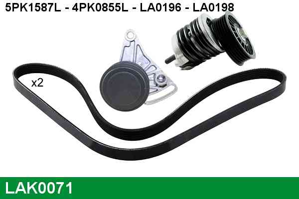 Kit de courroies d'accessoires LUCAS LAK0071