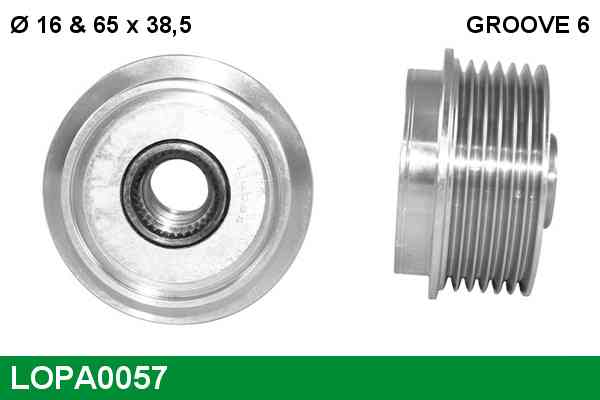 Poulie roue libre d'alternateur LUCAS LOPA0057