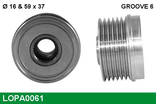 Poulie roue libre d'alternateur LUCAS LOPA0061