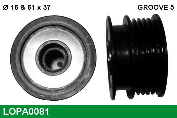 Poulie roue libre d'alternateur LUCAS LOPA0081