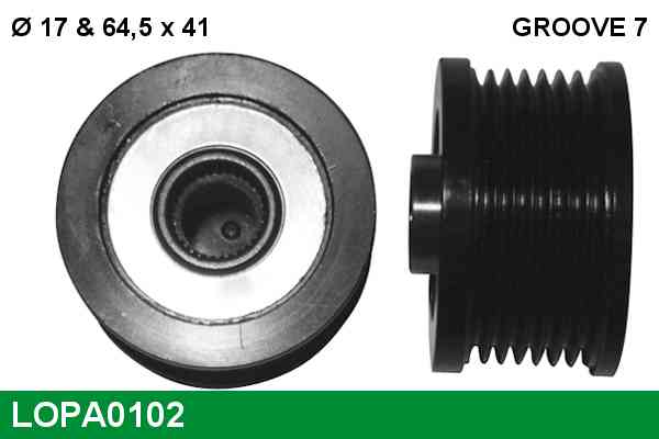 Poulie roue libre d'alternateur LUCAS LOPA0102