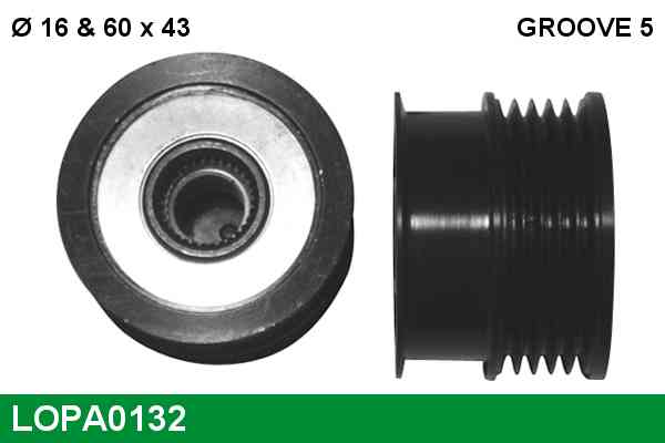 Poulie roue libre d'alternateur LUCAS LOPA0132