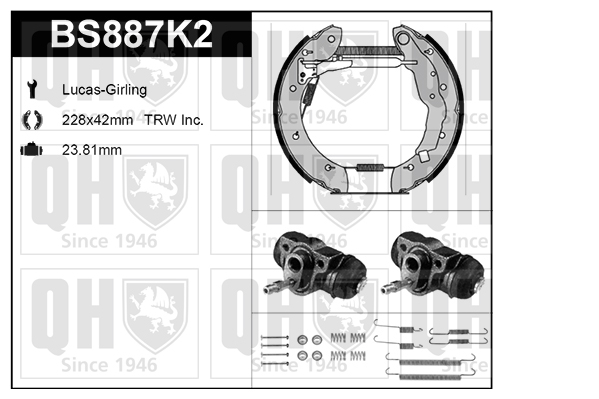 Kit de freins QUINTON HAZELL BS887K2