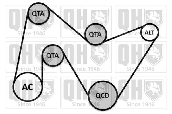 Kit de courroies d'accessoires QUINTON HAZELL QDK147