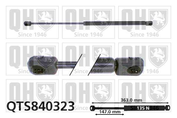 Vérin de vitre arrière QUINTON HAZELL QTS840323