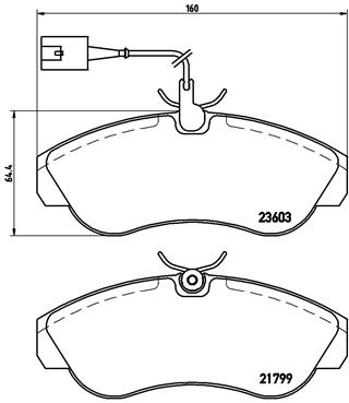 Jeu de 4 plaquettes de frein BREMBO P 23 084