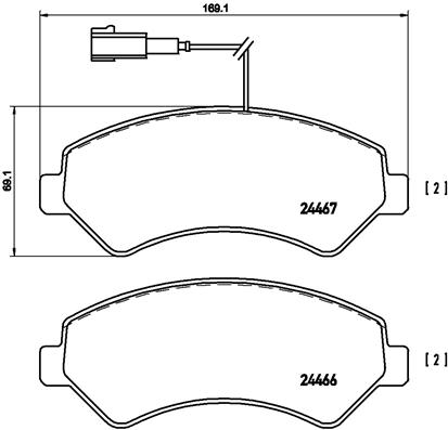 Jeu de 4 plaquettes de frein BREMBO P 23 136