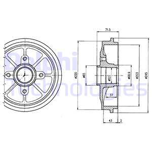 Tambour de frein DELPHI BF484