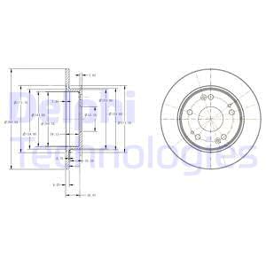 Jeu de 2 disques de frein DELPHI BG4118C