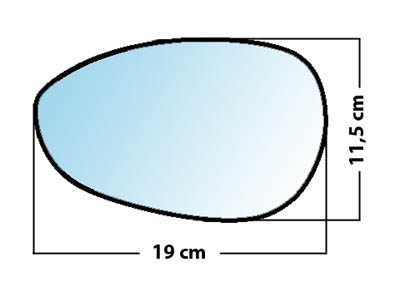 Miroir de rétroviseur gauche MAD 2289