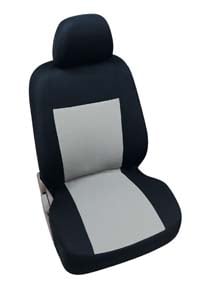 Housse 1 siège avant en polyester noir/gris (dos ouvert) pas cher