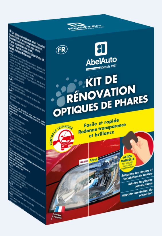 Kit de Rénovation Optiques de phares (Rénovation Mécanique) - Abel Auto