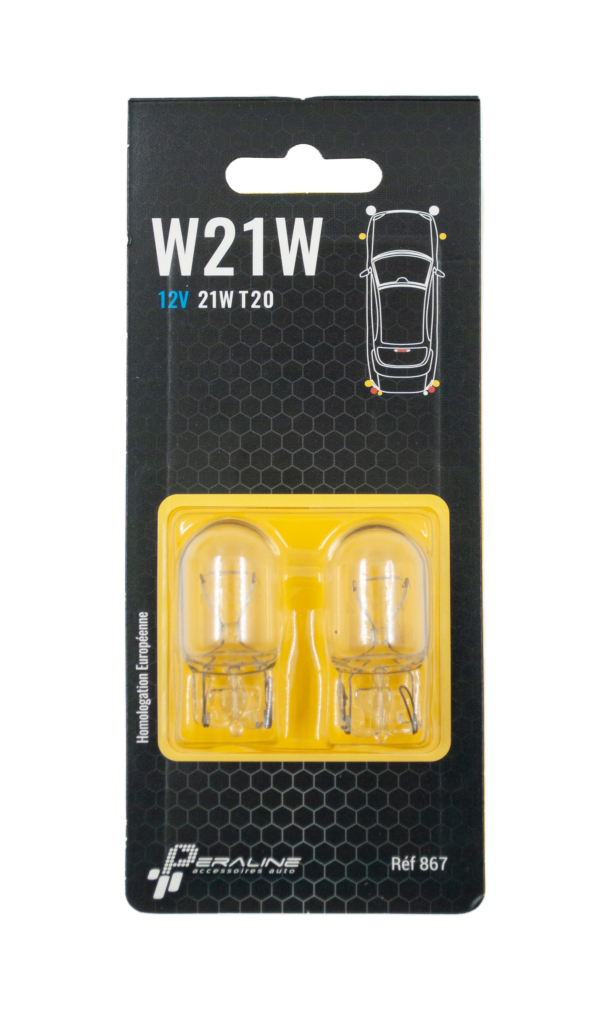 Ampoule pour voiture, moto T20 veilleuse, code, CGN lampe 12V 21/5W  transparent