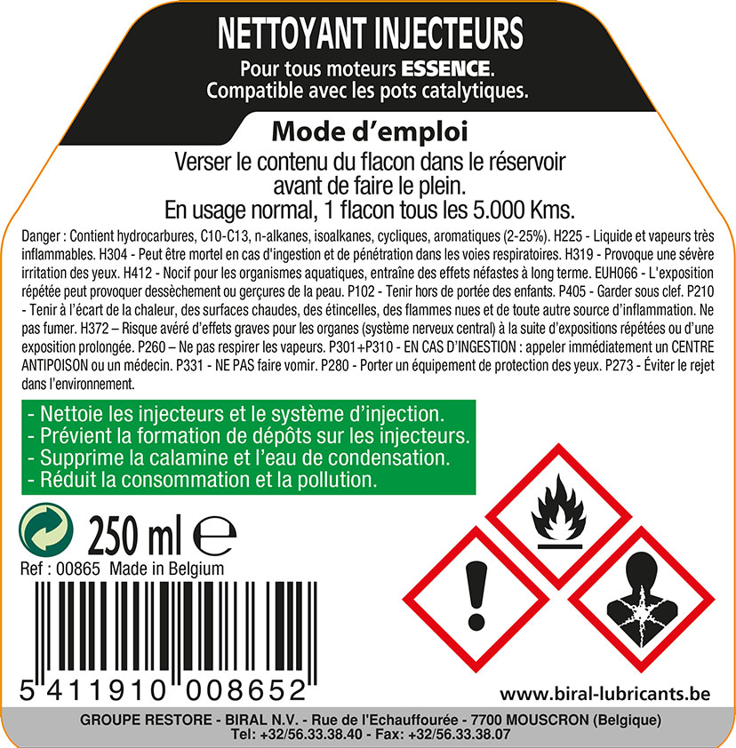 Nettoyant injecteurs essence 250 ml pas cher