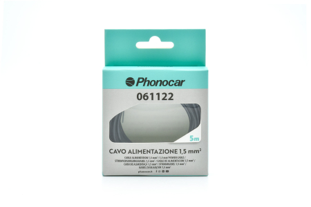 Câble alimentation noir 5 m 1.5 mm2 061122 PHONOCAR