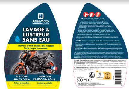 Lavage et lustreur moto sans eau 500 ml ABEL MOTO