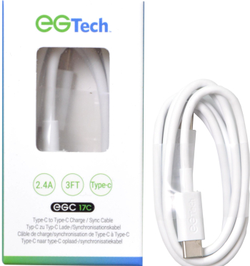 Câble USB-C vers USB-C 1 mètre blanc EGTECH